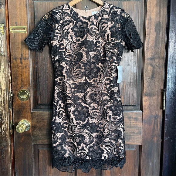 DRESS THE POPULATION Anna Crochet Lace Sheath Dress NWT - Picture 5 of 11